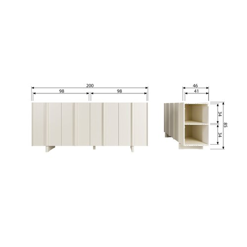 WOOOD Basu dressoir grenen dust