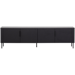 WOOOD Gunnar meuble TV 200 cm en pin noir mat