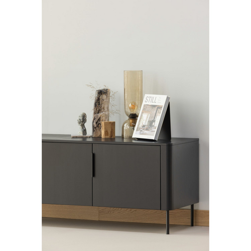 WOOOD Gunnar tv meubel 154 cm grenen matzwart WOOOD Gunnar tv meubel 154 cm grenen matzwart