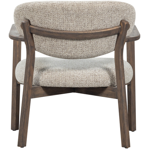 WOOOD Udar fauteuil naturel met houten frame donkerbruin