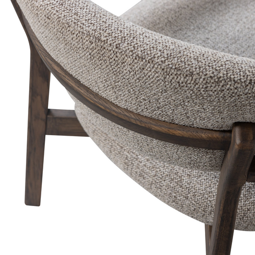 WOOOD Udar fauteuil naturel met houten frame donkerbruin