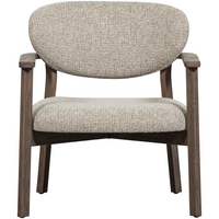 Udar fauteuil naturel met houten frame donkerbruin