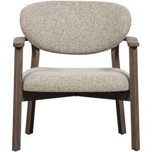 WOOOD Udar fauteuil naturel met houten frame donkerbruin WOOOD Udar fauteuil naturel met houten frame donkerbruin