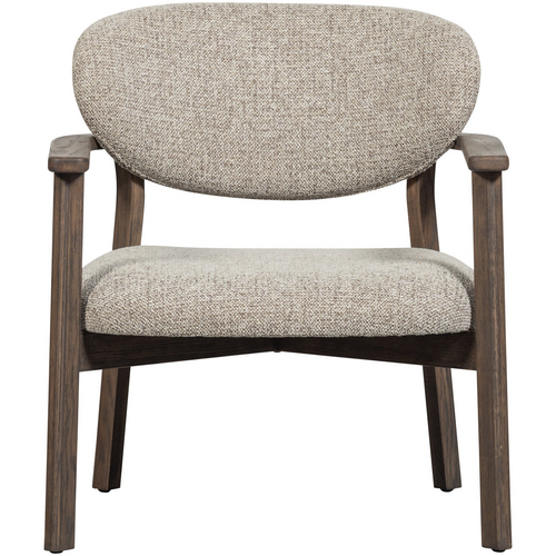 WOOOD Udar fauteuil naturel met houten frame donkerbruin