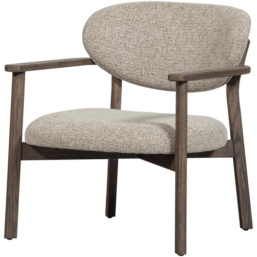 WOOOD Udar fauteuil naturel met houten frame donkerbruin