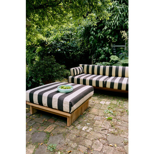 HKLiving Outdoor poef teak stracciatella