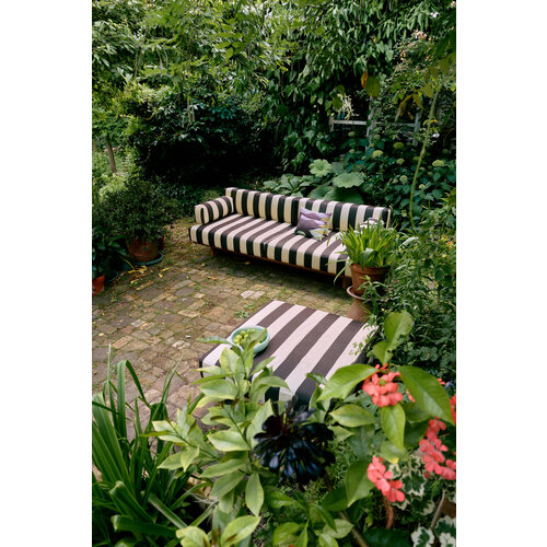 HKLiving Outdoor poef teak stracciatella