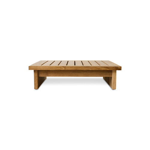 HKLiving Outdoor poef teak stracciatella