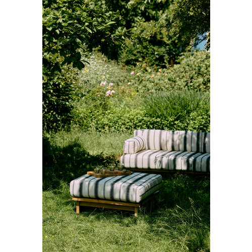 HKLiving Outdoor poef teak chalkstripe