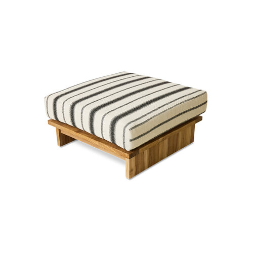 HKLiving Outdoor poef teak chalkstripe