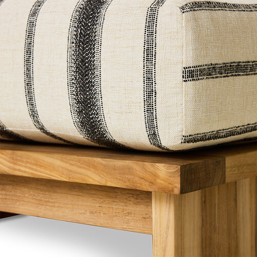 HKLiving Outdoor poef teak chalkstripe