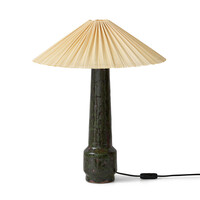Column tafellamp voet lime lampenkap plissé ivory