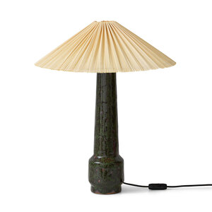 HKLiving Column lampe de table pied lime abat-jour plissé ivory