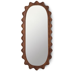 HKLiving Miroir en bois aux bords ondulés