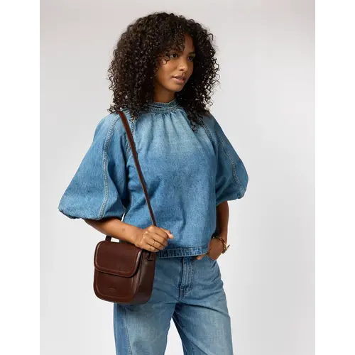 O My Bag Nina handtas klassiek leer - Chocolate