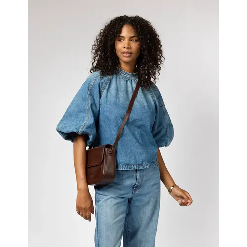 O My Bag Nina handtas klassiek leer - Chocolate