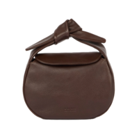 Coco croissant handtas klassiek leer - Chocolate