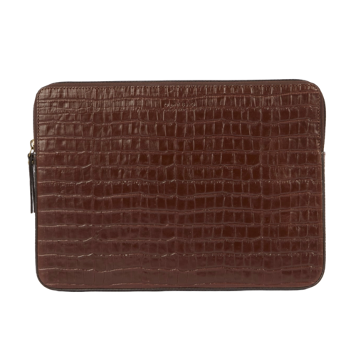 O My Bag Laptophoes Croco - Chocolate