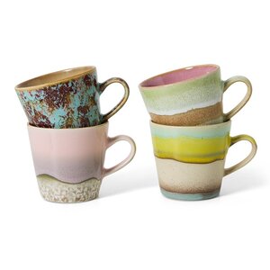 HKLiving 70s mugs americano rococo – lot de 4 HKLiving 70s mugs americano rococo – lot de 4