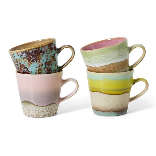 HKLiving 70s americano mokken rococo – set van 4 HKLiving 70s americano mokken rococo – set van 4
