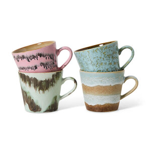 HKLiving 70s mugs cappuccino dada - lot de 4 HKLiving 70s mugs cappuccino dada - lot de 4