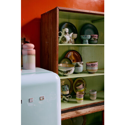 HKLiving 70s café koffiekopjes met oor abstract - set van 4