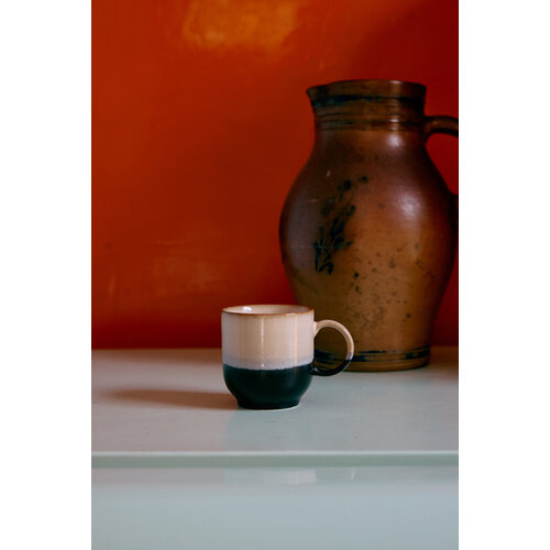 HKLiving 70s café koffiekopjes met oor abstract - set van 4