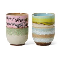 70s café koffiekopjes deco - set van 4