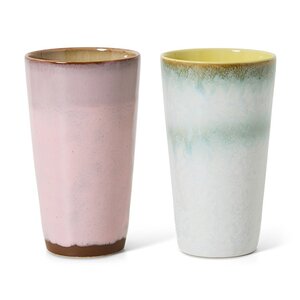 HKLiving 70s mugs latte fresco - lot de 2 HKLiving 70s mugs latte fresco - lot de 2