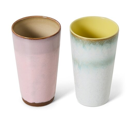 HKLiving 70s latte mokken fresco - set van 2