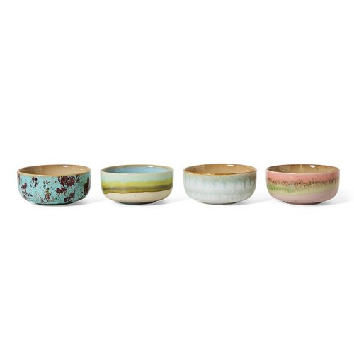 HKLiving 70s dessert bowls impression - set van 4