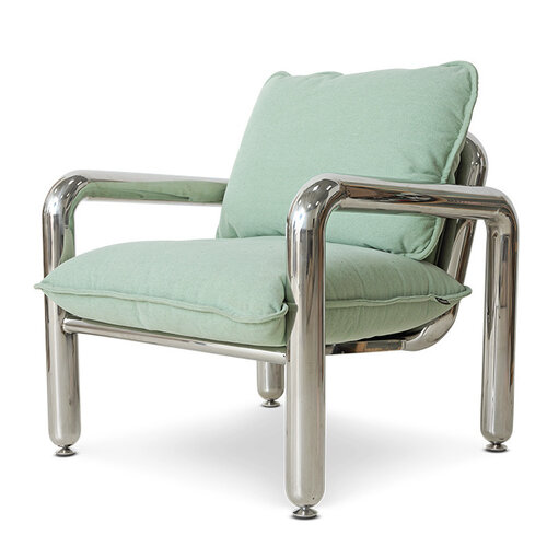 HKLiving Chrome lounge armchair canvas mint HKLiving Chrome lounge armchair canvas mint