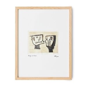 HKLiving Marty and kosso ingekaderd kunstwerk 34 x 44 cm