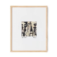 Funky ninja's ingekaderd kunstwerk 40 x 50 cm