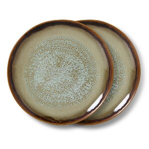 HKLiving 70s assiette à dessert contrast - lot de 2