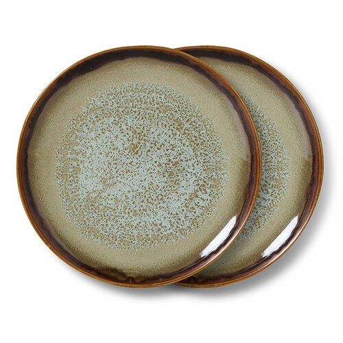 HKLiving 70s dessertbord contrast - set van 2