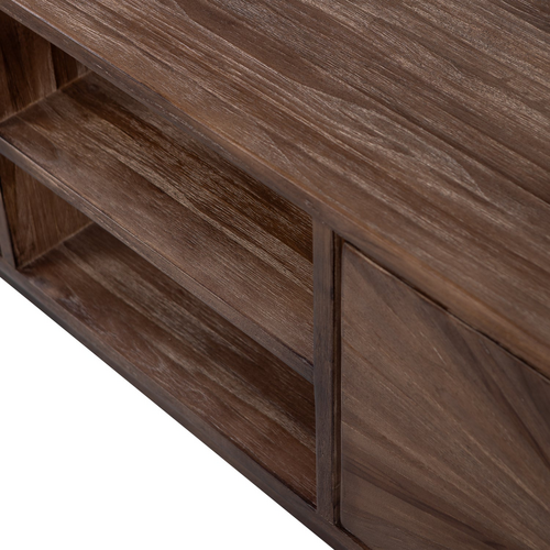 WOOOD Sun tv meubel met open vak recycled teak bruin