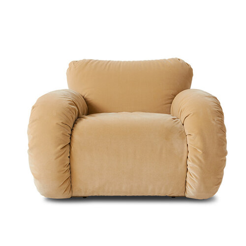 HKLiving Arc lounge fauteuil frame ash royal velvet cream HKLiving Arc lounge fauteuil frame ash royal velvet cream