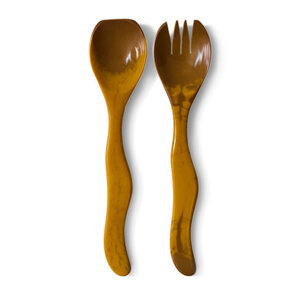 HKLiving Saladebestek ochre - set van 2