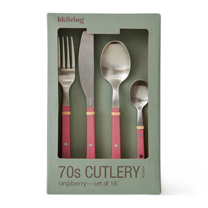 HKLiving 70s couverts: raspberry – lot de 16