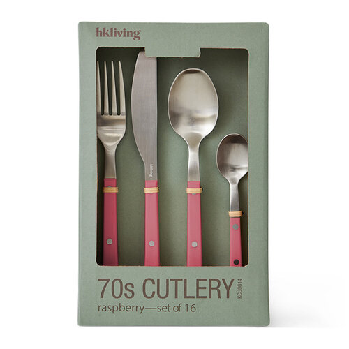 HKLiving 70s bestek: raspberry – set van 16 HKLiving 70s bestek: raspberry – set van 16