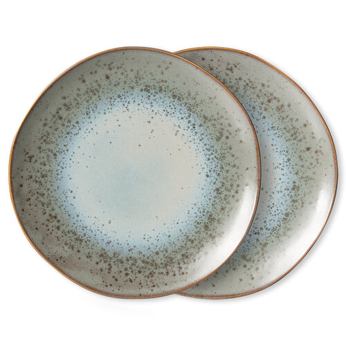 HKLiving 70s eetbord Mineral Ø 29 cm - set van 2 (nieuwe versie)
