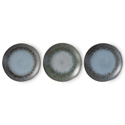 HKLiving 70s eetbord Mineral Ø 29 cm - set van 2 (nieuwe versie)