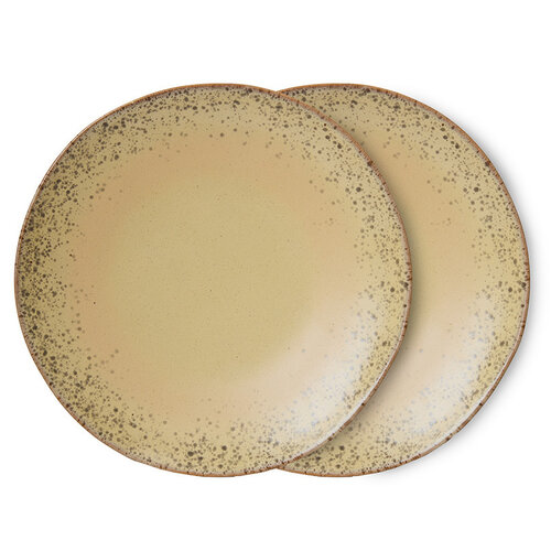 HKLiving 70s eetbord grit - set van 2