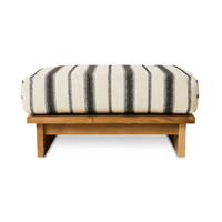 Outdoor poef teak chalkstripe