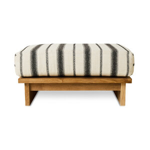 HKLiving Outdoor pouf en teck chalkstripe