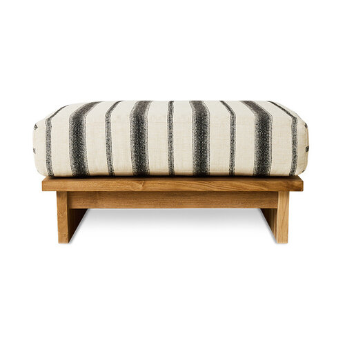 HKLiving Outdoor poef teak chalkstripe