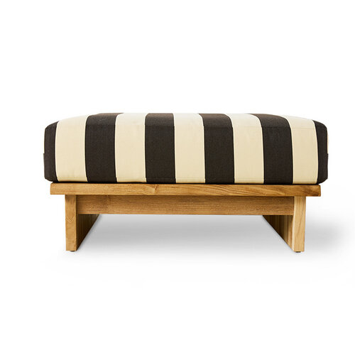 HKLiving Outdoor poef teak stracciatella