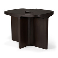 Brutalist bijzettafel rechthoekig mahonie rose brown