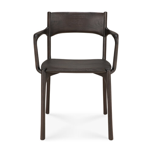 Ethnicraft PI armstoel teak donkerbruin
